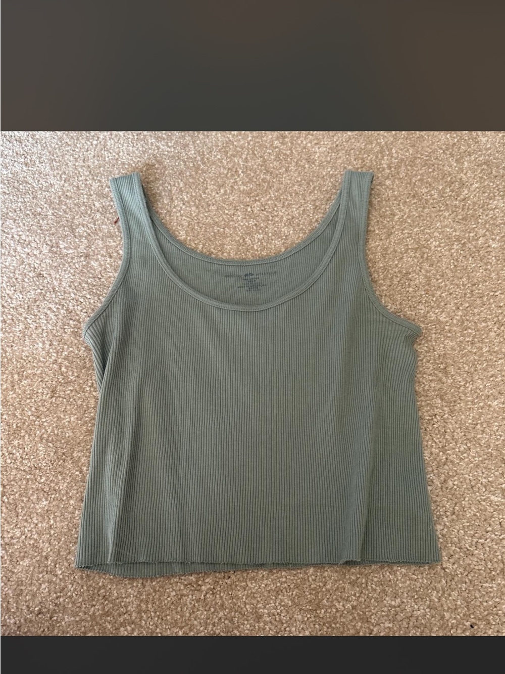 Brandy Melville Olive Ribbed Scoop Tank